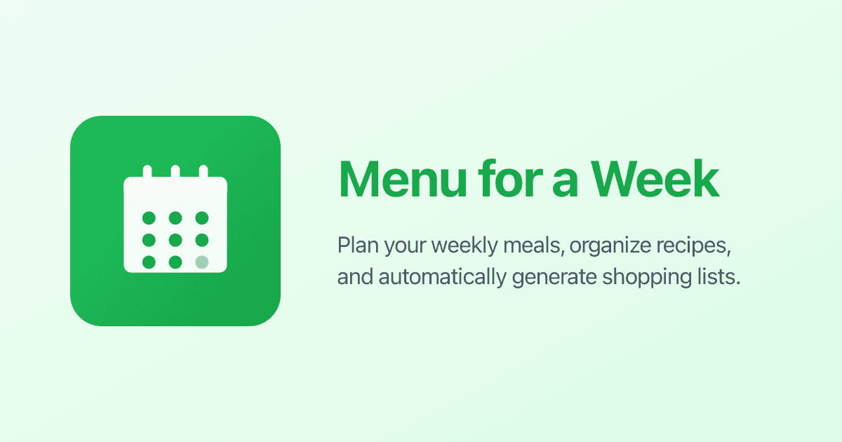 Menu for a Week app graphic